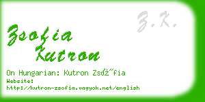 zsofia kutron business card